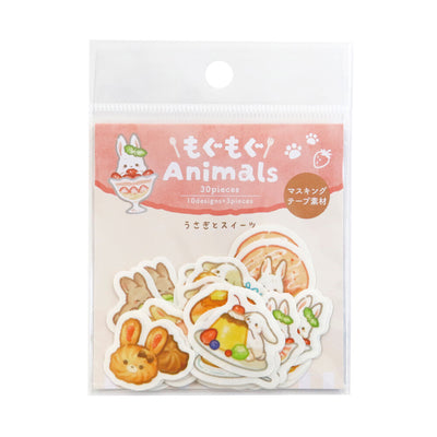 SAIEN Mogu Mogu Animals Sticker Flakes - Rabbit and Dessert Y0031