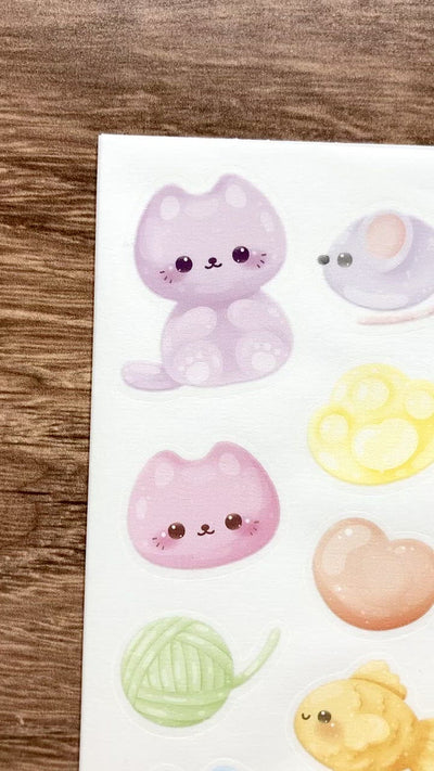 Meowashi Studio - Gummy Cat Washi Sticker Sheet