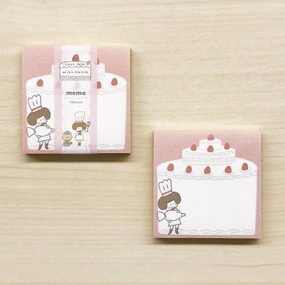 Papier Platz x Mizutama CAKE SHOP Memo Pad - Strawberry Cake 35-445