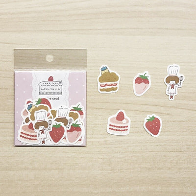 Papier Platz x Mizutama CAKE SHOP Sticker Flakes - Strawberry Dessert 35-676