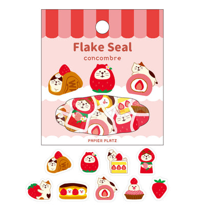 Papier Platz Concombre Washi Sticker Flakes - Strawberry 51-636