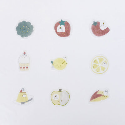Papier Platz Hal-mono gold foil washi sticker flakes - Fruits 53-005