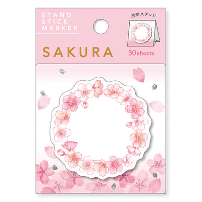 Mind Wave stand stick marker - Sakura wreath sticky notes 57673
