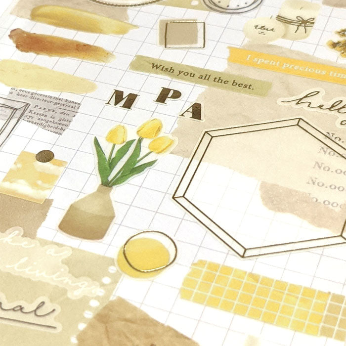 Mind Wave collage gold foil sticker - Yellow 80971