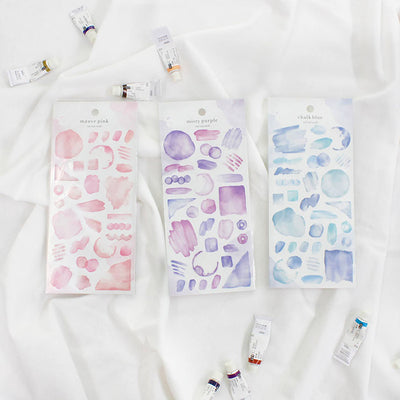 Mind Wave watercolor sticker - Mauve pink