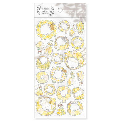 Mind Wave Wreath Clear Sticker - Yellow 81195