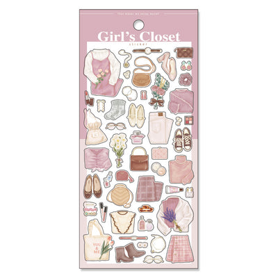 Mind Wave Girl's Closet Clear Sticker - Pink 81281