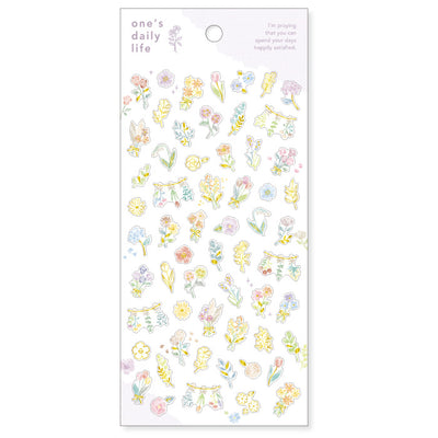 Mind Wave One's Daily Life Gold Foil Sticker - Flower 81301