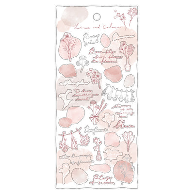 Mind Wave Line and Colors Silver Foil Clear Sticker - Flower 81348