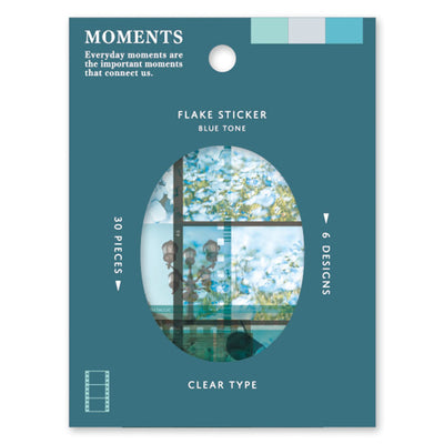 Mind Wave Moments Clear Sticker Flakes - Blue Tone 81354