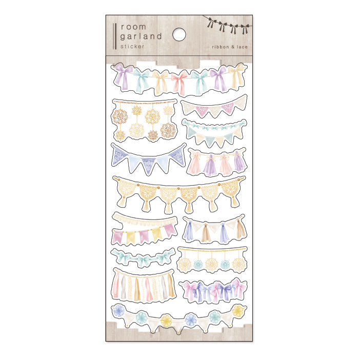 Mind Wave Room Garland Clear Sticker - Ribbon and Lace 81362