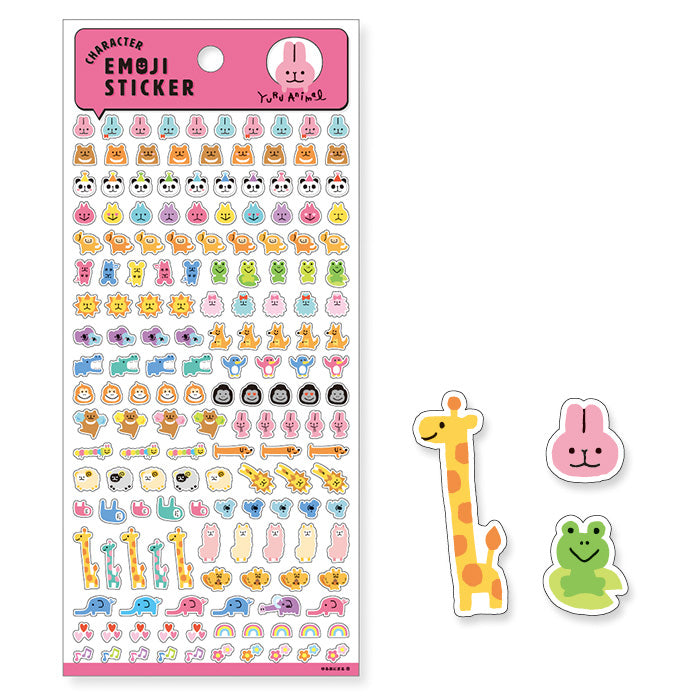 Mind Wave Characters Emoji Mini Clear Sticker - Yuru Animal 81419