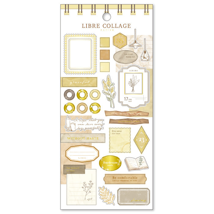 Mind Wave Libre Collage Gold Foil Sticker - Yellow 81558