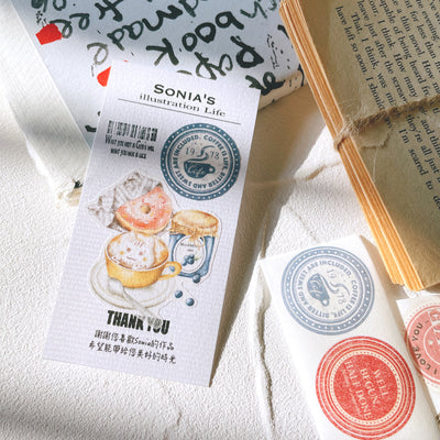 Sonia's Illustration Life - Round Label Washi Sticker Roll