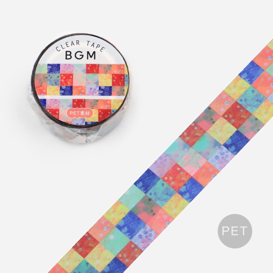 BGM Clear PET Tape - Colorful Squares BM-CD016