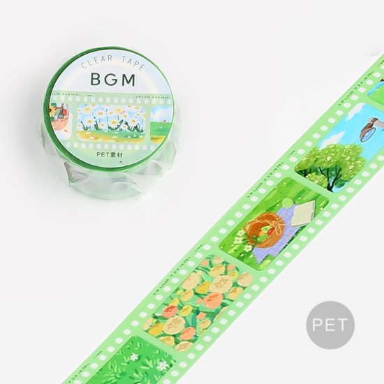 BGM Clear PET Tape - Green Film BM-CFM005