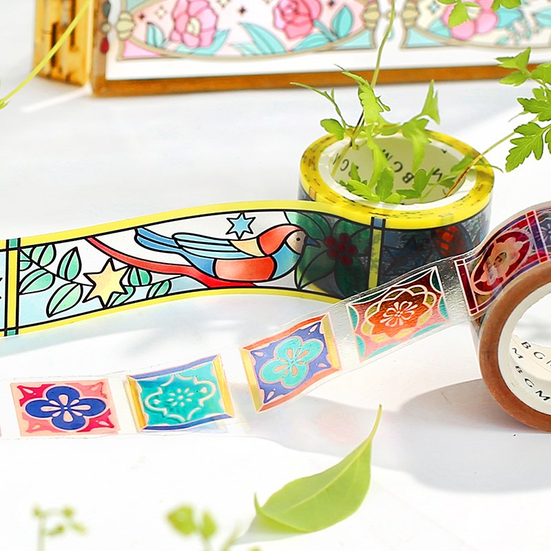 BGM Stained Glass Clear PET Tape - Bird
