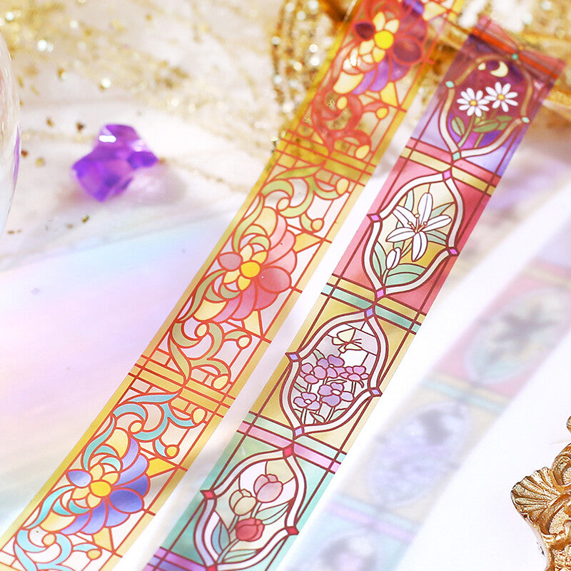 BGM Stained Glass Clear PET Tape - Morning Flower