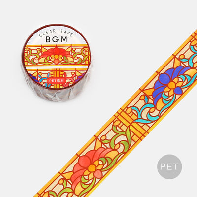 BGM Stained Glass Clear PET Tape - Morning Flower BM-CSG008