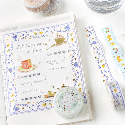 BGM embroidery gold foil washi tape - Star