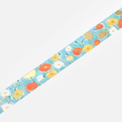 BGM Gold Foil Washi Tape - Poppy BM-LGCA086