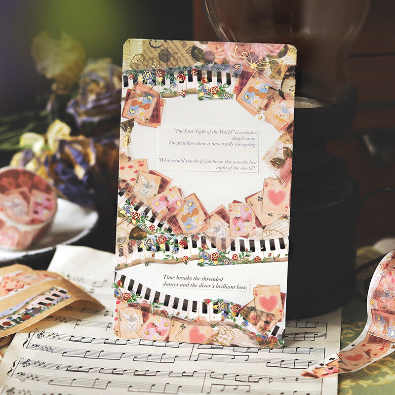 BGM Gold Foil Washi Tape - Piano Rose