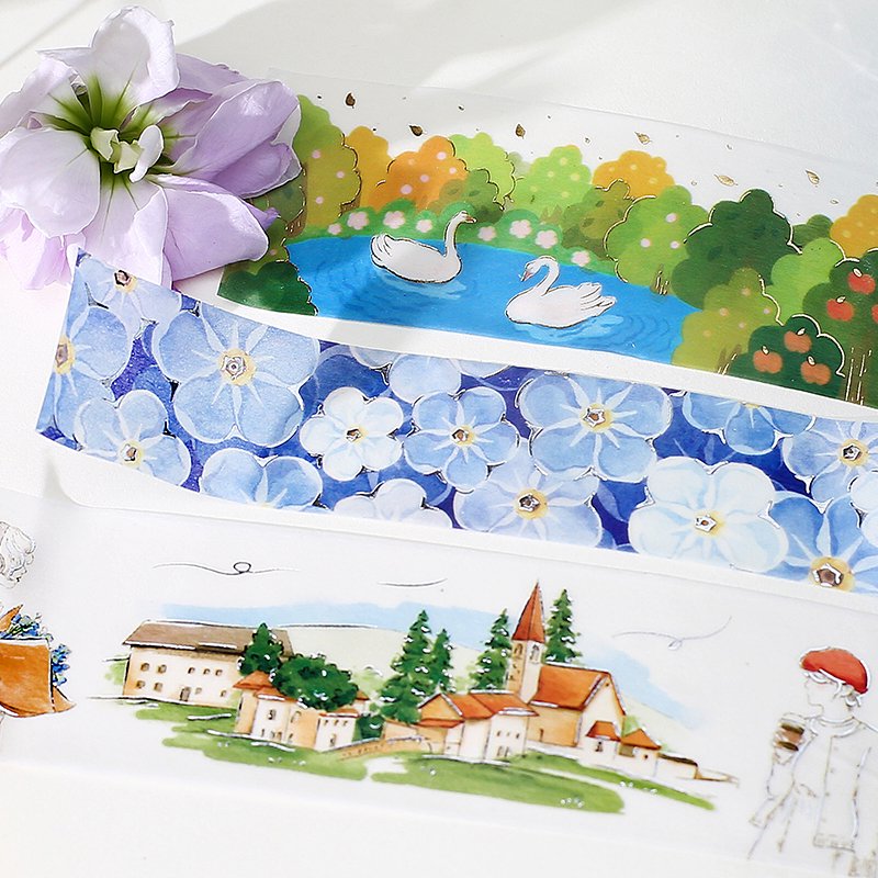 BGM Gold Foil Washi Tape - Swan Lake