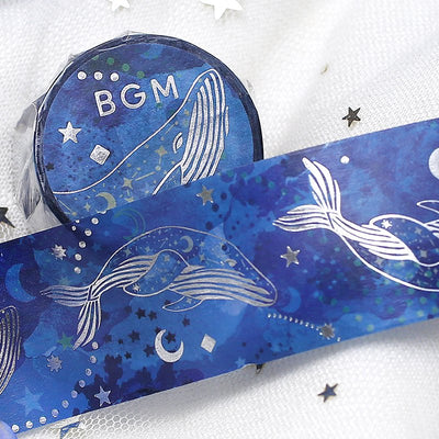 BGM Silver Foil Washi Tape - Whale BM-LGCB019