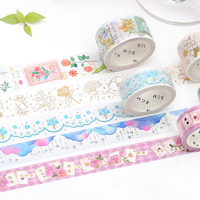 BGM Gold Foil Washi Tape - Spring Flower
