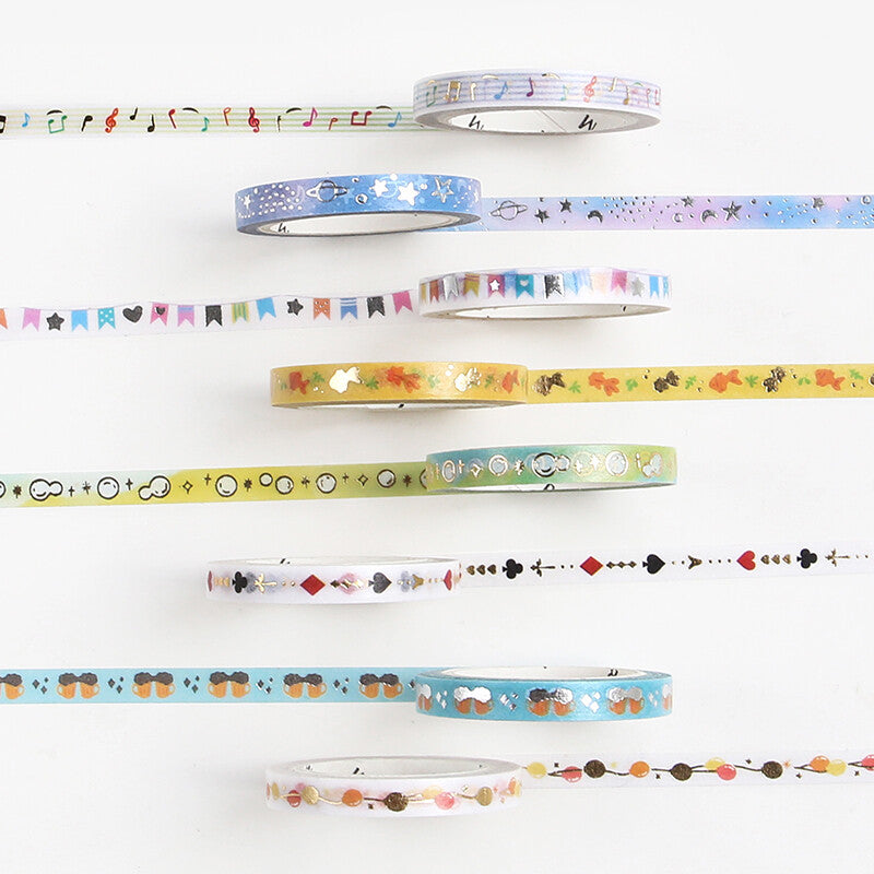 BGM Gold Foil Skinny Washi Tape - Balloon