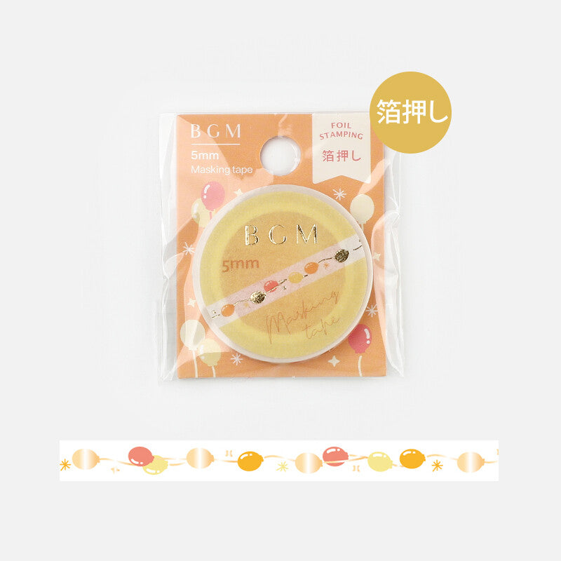 BGM Gold Foil Skinny Washi Tape - Balloon BM-LSG093