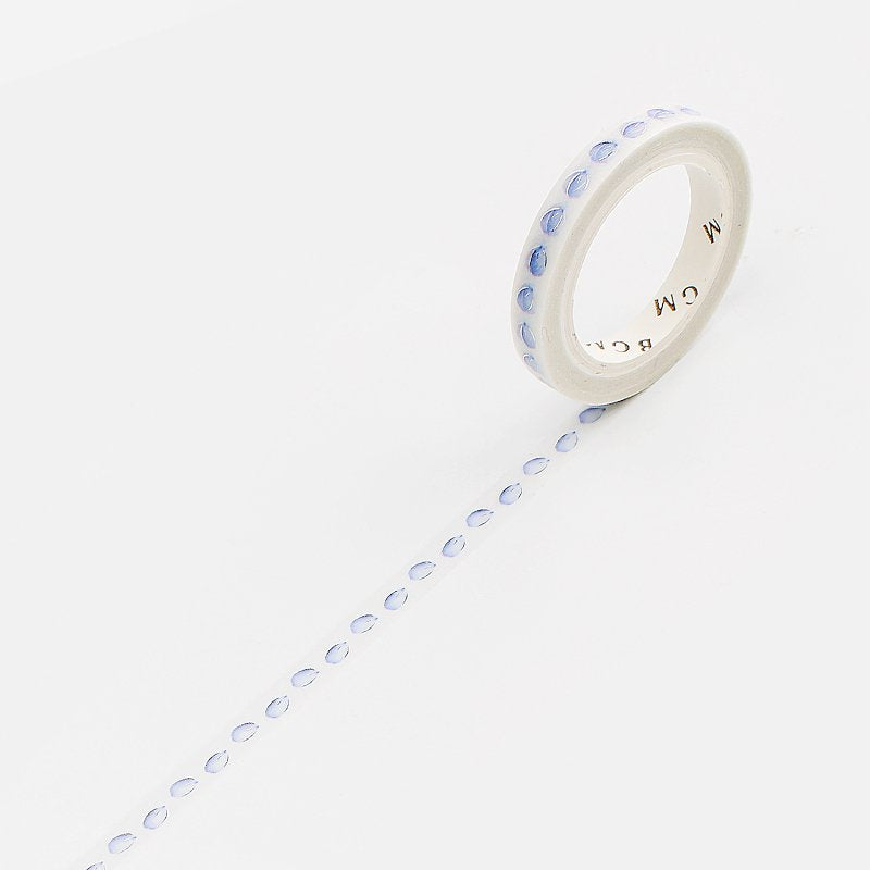 BGM Silver Foil Skinny Washi Tape - Blue Petal  BM-LSG117