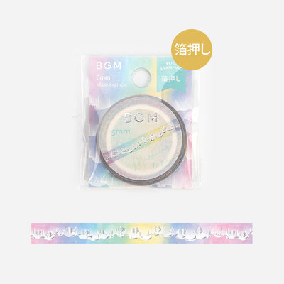 BGM Silver Foil Skinny Washi Tape - Colorful Lace BM-LSG130