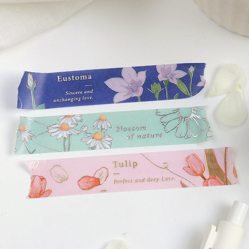 BGM Blossom of Nature Silver Foil Washi Tape - Midnight