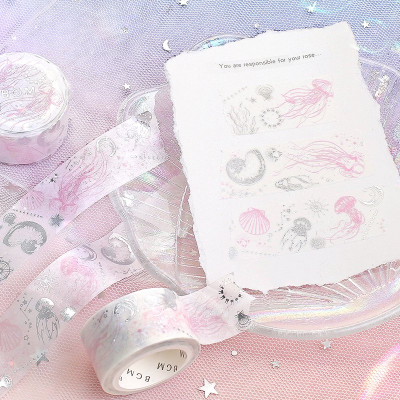 BGM Silver Foil Washi Tape - Jellyfish BM-SPHC001 