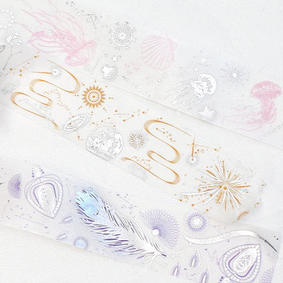BGM Silver Foil Washi Tape - Feather