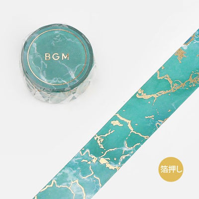 BGM Marble Gold Foil Washi Tape - Green BM-SPIG002