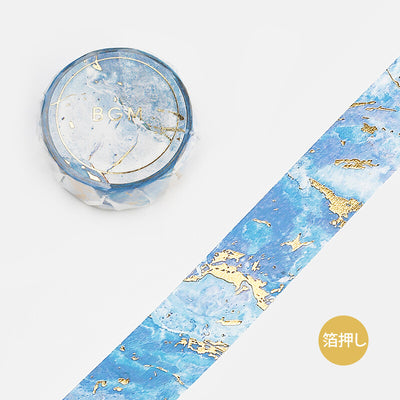 BGM Marble Gold Foil Washi Tape - Sky Blue BM-SPIG004