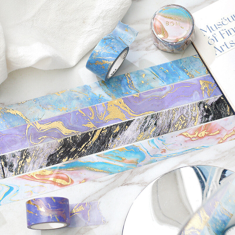 BGM Marble Gold Foil Washi Tape - Gray