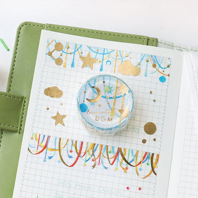 BGM Ornaments Gold Foil Washi Tape - Moon and Star