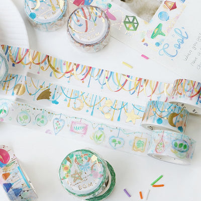 BGM Ornaments Gold Foil Washi Tape - Moon and Star