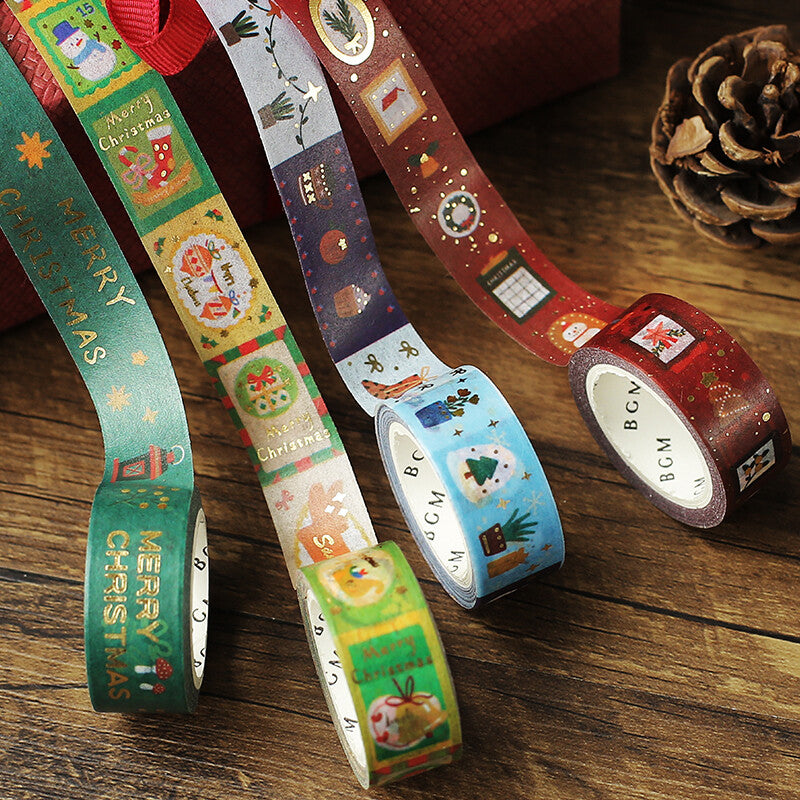 BGM Christmas 2021 Gold Foil Washi Tape - Red