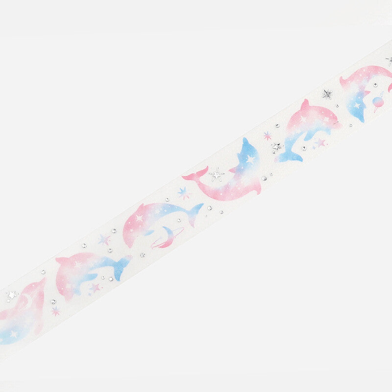 BGM Summer Limited Edition Silver Foil Washi Tape - Dolphin BM-SPLN031