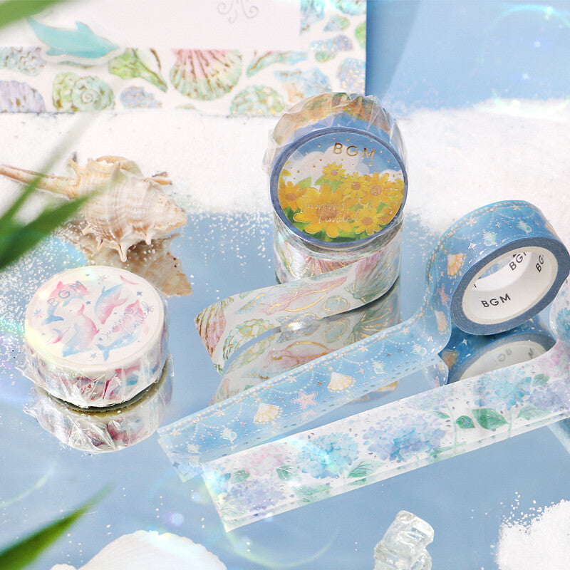 BGM Summer Limited Edition Silver Foil Washi Tape - Dolphin