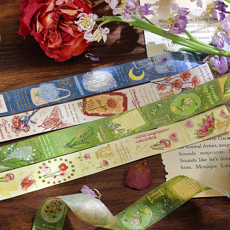 BGM Romance in the Garden Gold Foil Washi Tape - Red