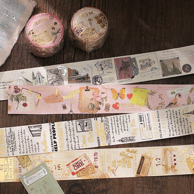 BGM Special Poem Gold Foil Washi Tape - Ticket