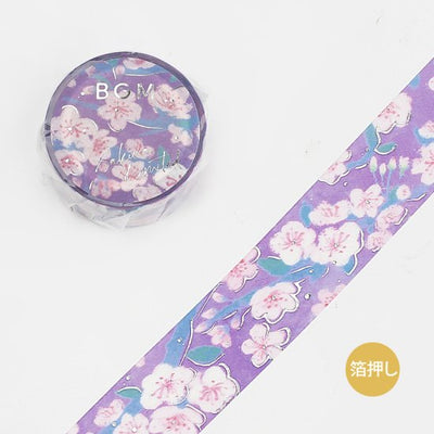 BGM Sakura Limited Edition Silver Foil Washi Tape - Wisteria Purple BM-SPSA032