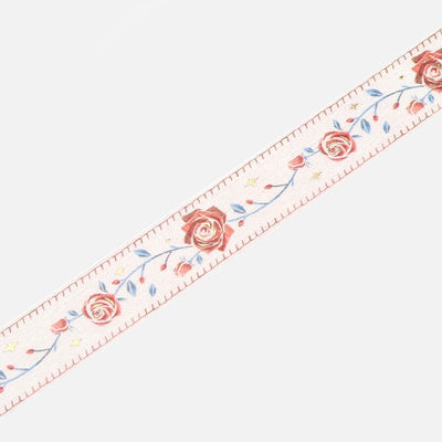 BGM Embroidered Ribbon Gold Foil Washi Tape - Rose BM-SPSR001