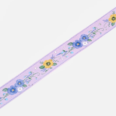 BGM Embroidered Ribbon Silver Foil Washi Tape - Violet BM-SPSR005