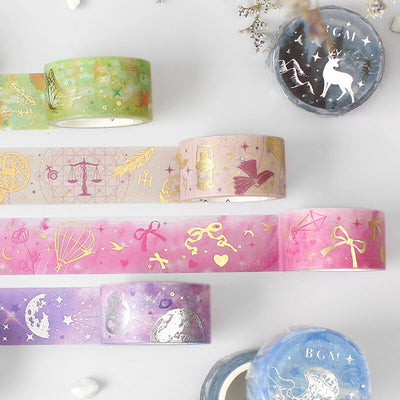 BGM nature poetry gold foil washi tape - Love